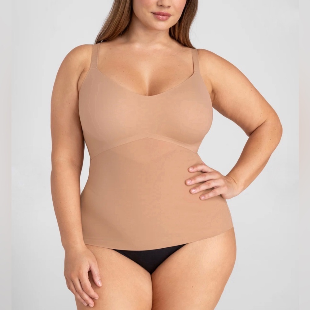 Honeylove LiftWear Cami Top Sand Shape Wear 1X Medium Support Bra Top LWCM0102